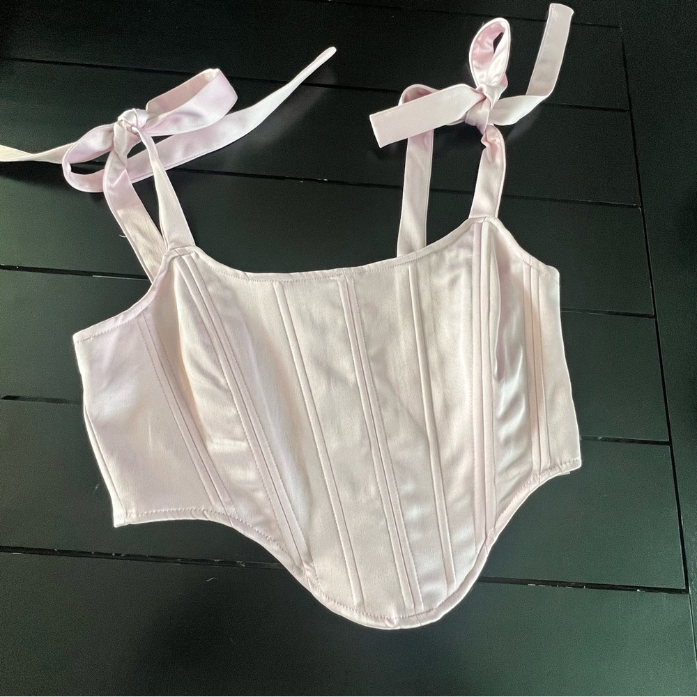 Forever 21 Pink Crop Top with Structured Design